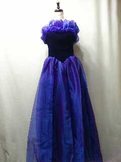 ウェディング カラードレス 紫 パープル リメイク-
